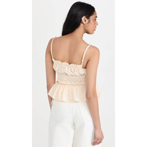 NWT Chio Lucia Ivory Anita Smocked Top Size Large - Picture 5 of 6